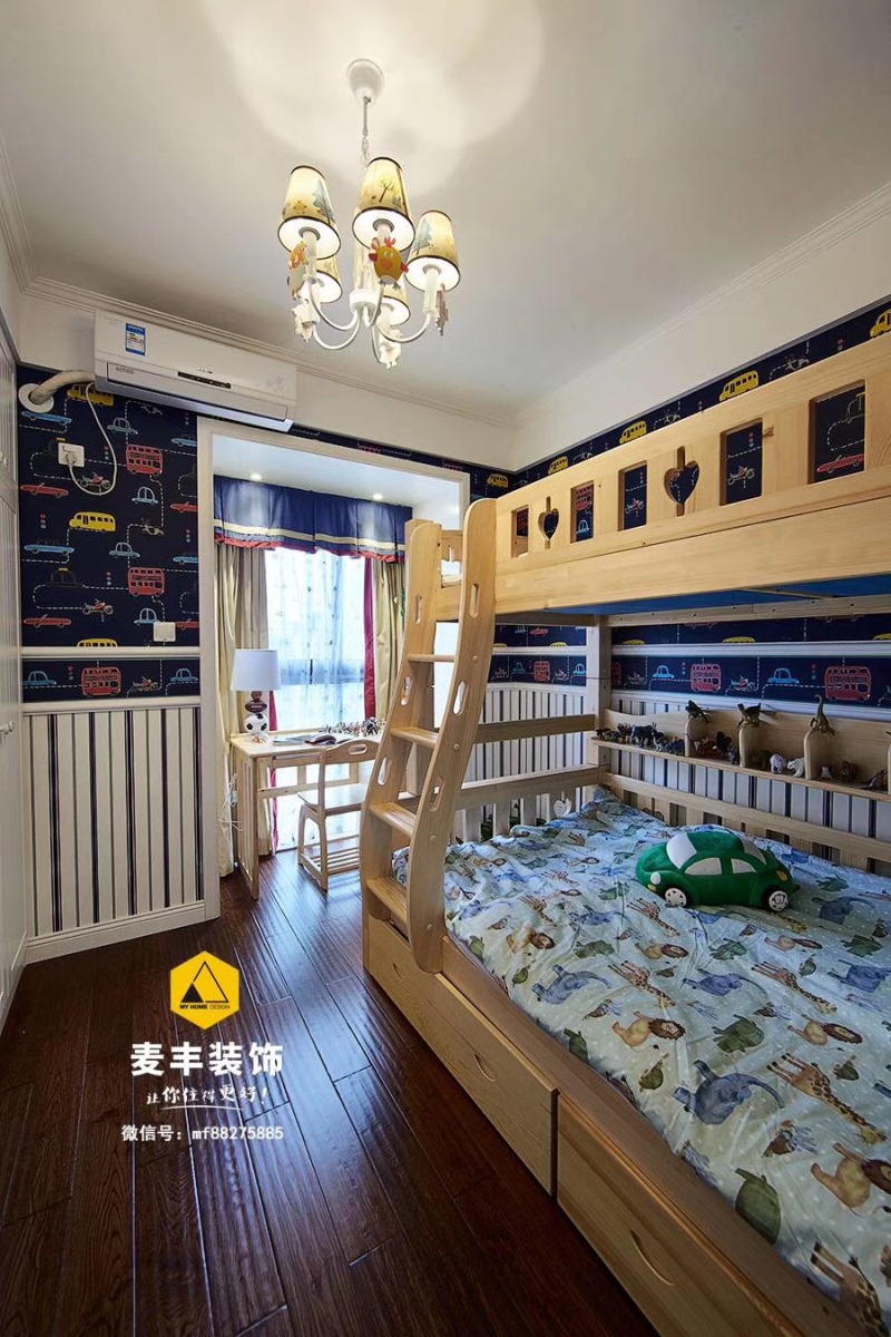 儿童房宁波麦丰装饰宜家花园小区131平三居室美式装修风格设计案例