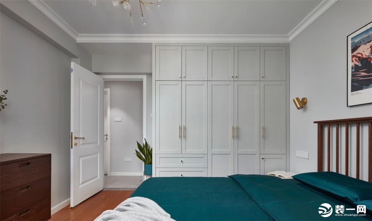 麦莎装饰 中航城  北欧风格  96㎡ 三居室 83000元  卧室