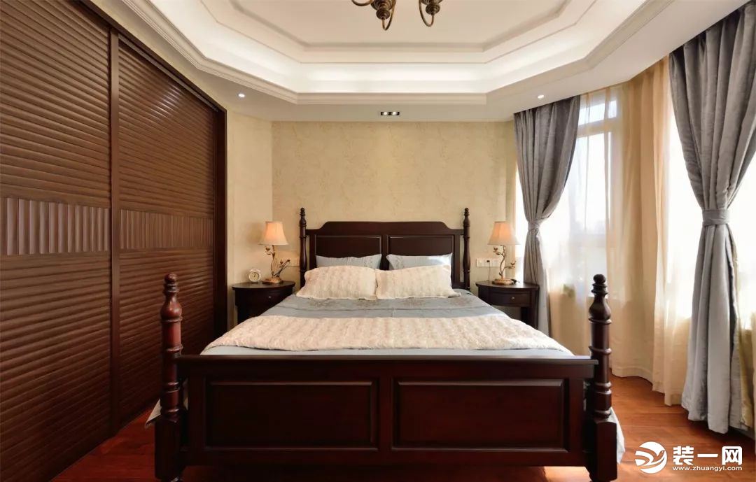 麦莎装饰 银城花园  美式风格 125㎡三居室  98000元  卧室