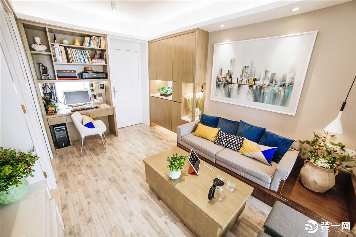 麦莎装饰 金童小区 现代风格  58㎡ 二居室 58000元  客厅