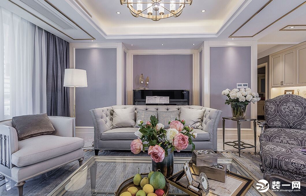 麦莎装饰 金泰国际 美式风格  130㎡ 三居室 140000元  客厅