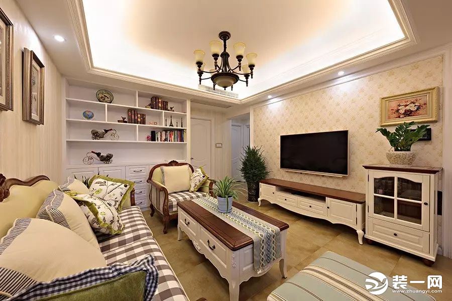 麦莎装饰   兴冶国际  美式风格  85m²  二居室  96000元   客厅
