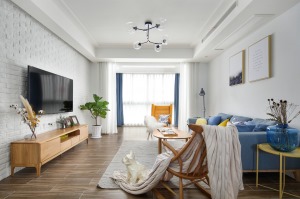 麦莎装饰 金泰国际  北欧风格  98m2 二居室 83000元  客厅