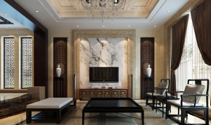 麦莎装饰  海伦国际  中式风格 101m² 三居室 78000元