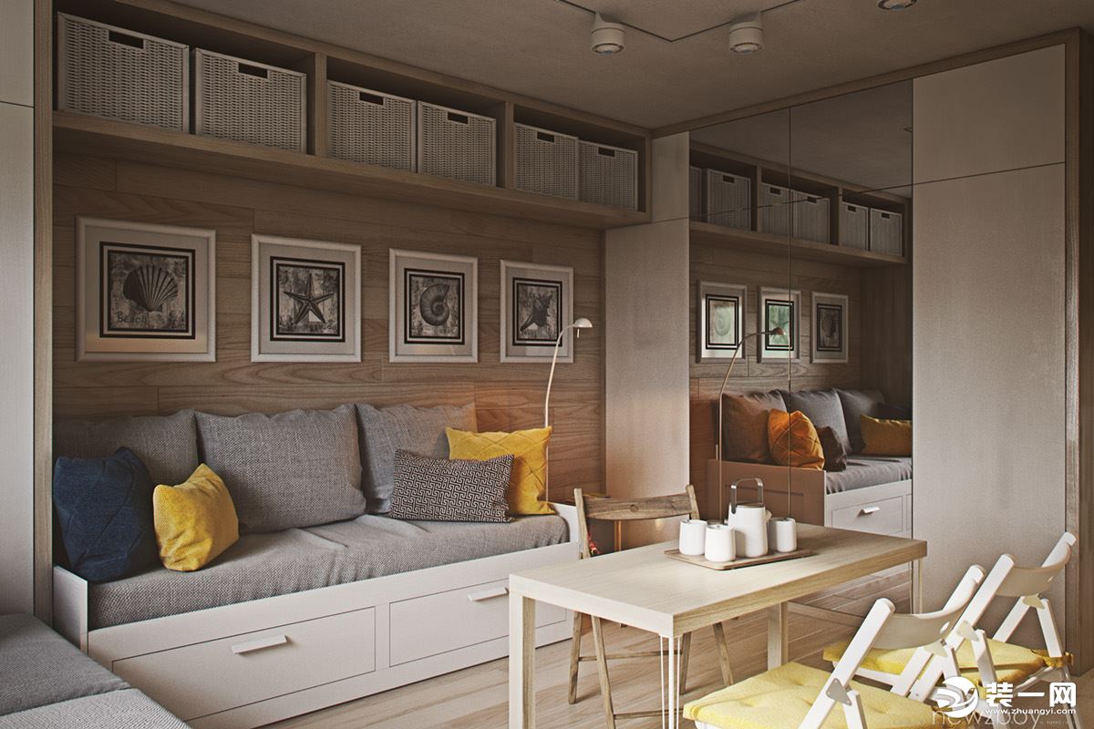 兰州白领公寓现代风格装修效果图  客厅