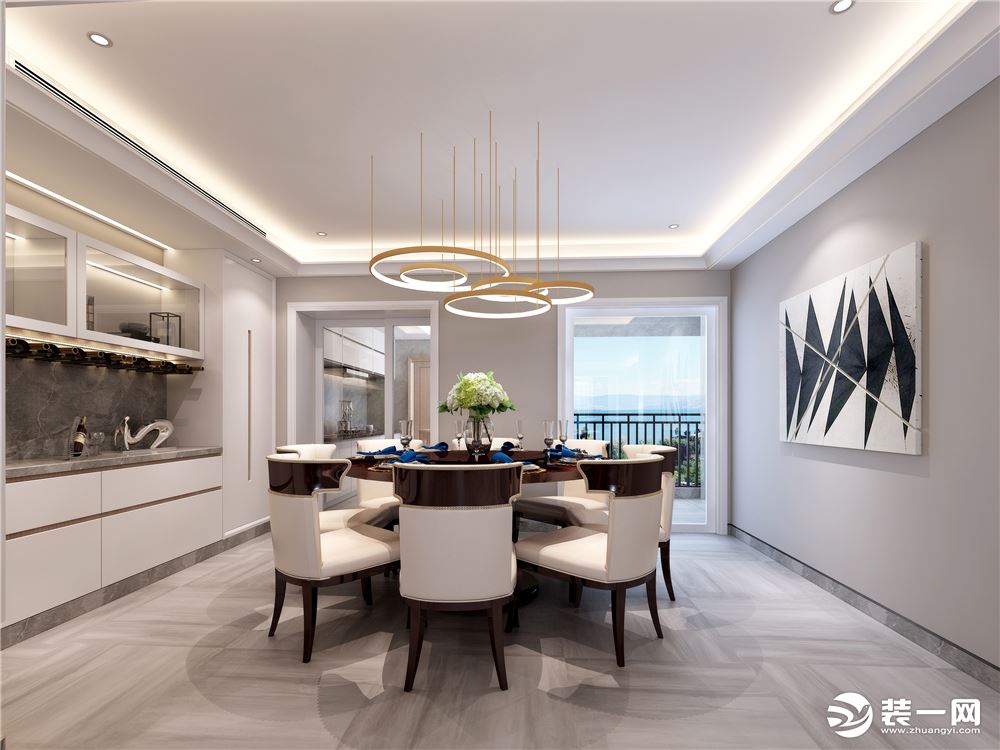 上海棕榈湾四居室120平现代简约风格装修效果图