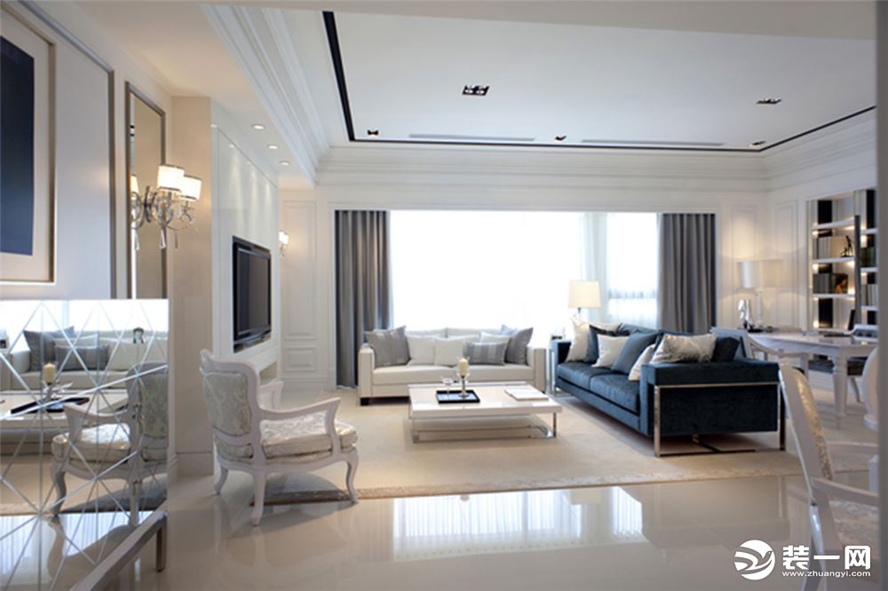 上海香榭国际三居室123平现代简约风格装修效果图