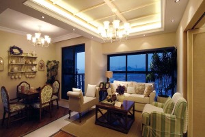 上海天和前滩时代二居室84平欧式风格装修效果图
