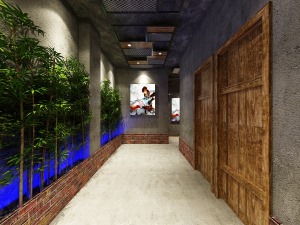 龙虾海鲜的店 餐厅饭店装修 工业风格设计在墙上的心思不大，但却是隐藏着巨大的艺术空间