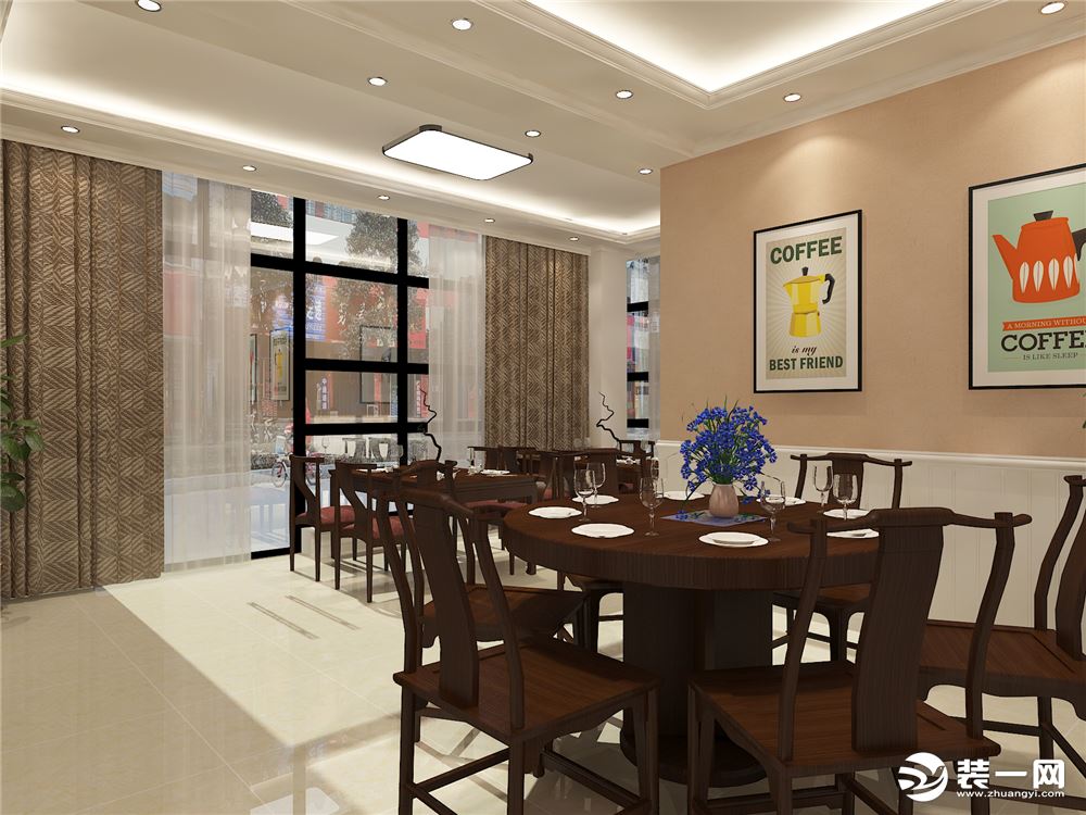 大厅-250平私人会所饭店餐厅中式风格装修