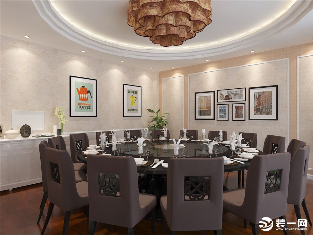 单间-250平私人会所饭店餐厅中式风格装修