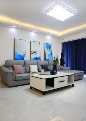 郴州家博整装装饰128平米现代简约风格装修效果图沙发背景墙1