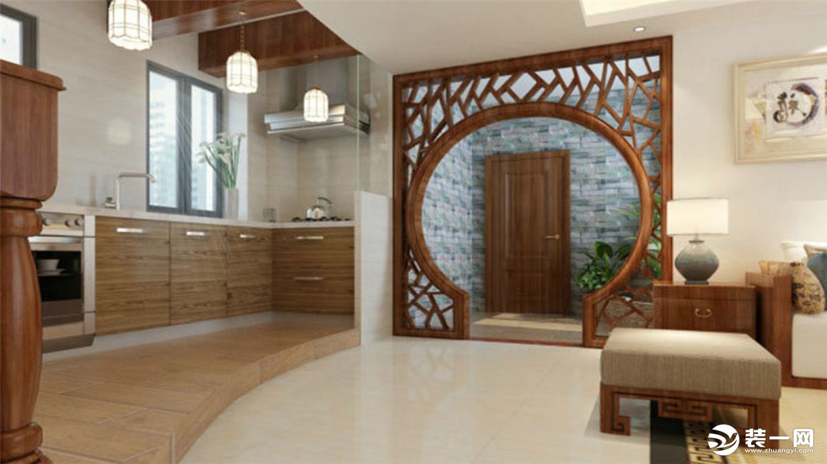 海南椰海雅苑三居室中式装修效果图厨房