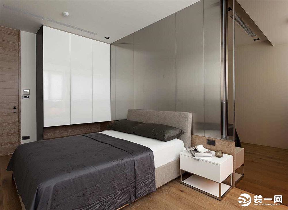东营易威空间设计曹安林景苑109平米三居室现代简约风格装修效果图卧室