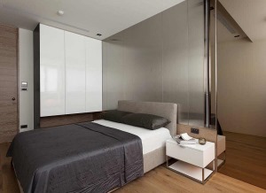 东营易威空间设计曹安林景苑109平米三居室现代简约风格装修效果图卧室