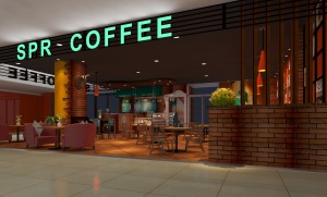 五星咖啡店80平咖啡廳裝修實例大廳
