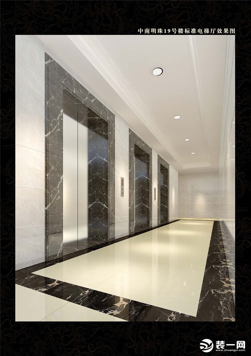 中南明珠580平米会所标准层电梯厅
