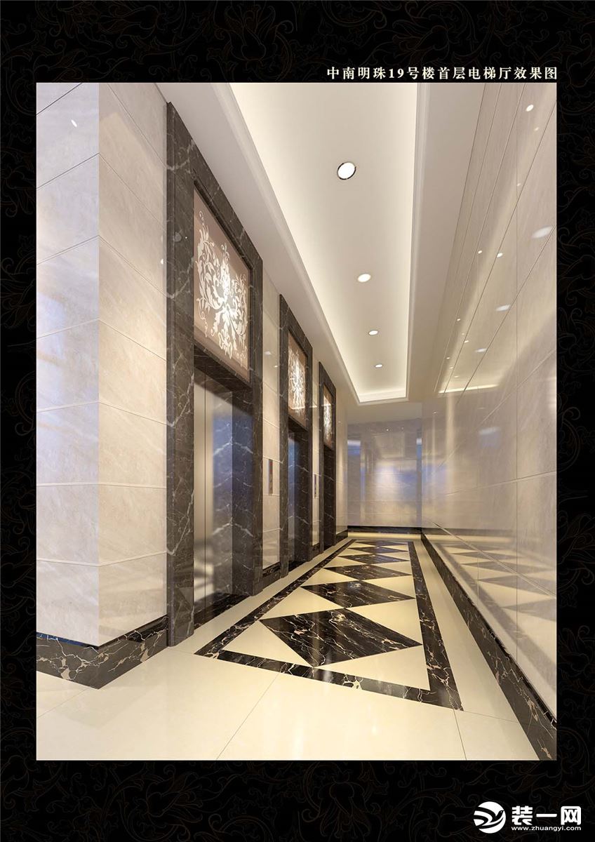 中南明珠580平米会所首层电梯厅