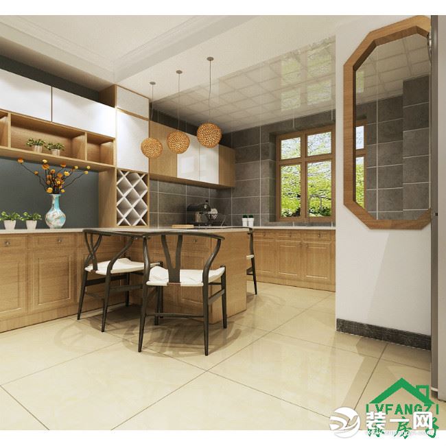 石家庄绿房子装饰上林风景现代风格四居装修案例厨房