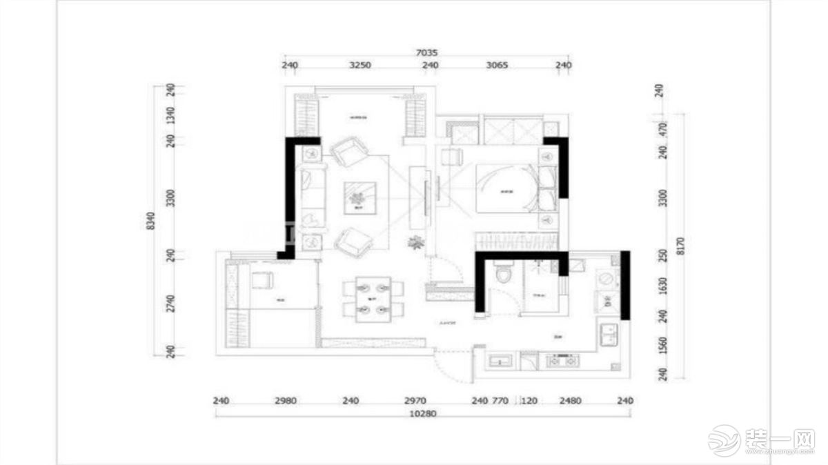 海南艷瀾洲混搭兩居室88平裝修風(fēng)設(shè)計(jì)