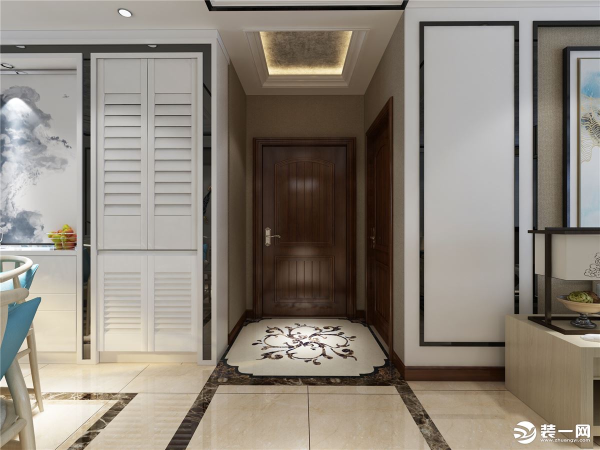 门厅呼和浩特荷塘月色四居室新中式风格装饰效果图