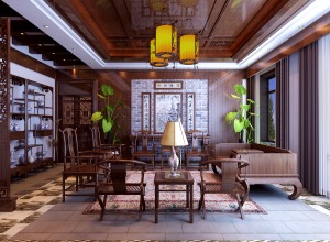 客厅温州别墅古典中式风格装饰效果图 