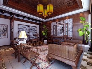 客厅温州别墅古典中式风格装饰效果图