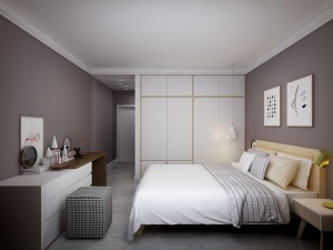 卧室呼和浩特舜和慢城三居室北欧风格装饰效果图