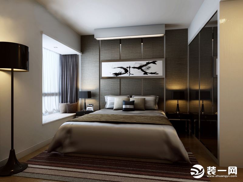 鲁能城现代中式风格 118㎡两居室卧室