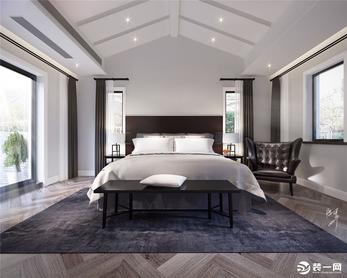 卧室  北京申远空间设计500平简约美式别墅