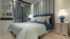 融景城124平地中海风格卧室装修效果图