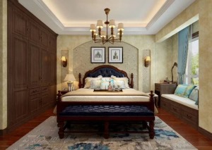 烏魯木齊昊元上品140平美式風格15萬大臥室