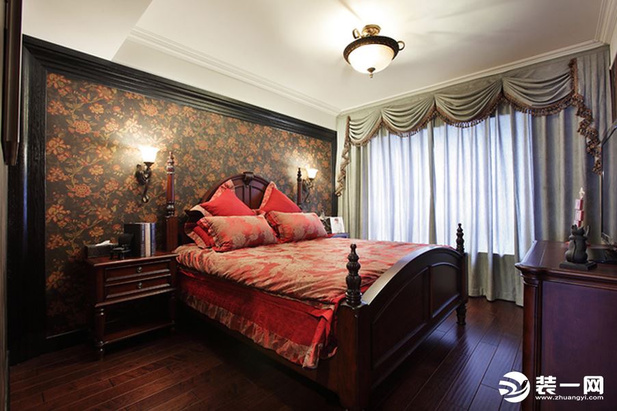 皇冠国际105平三居室中式风格18万卧室装修效果图