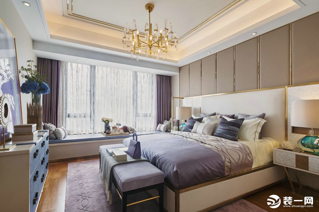上海中福公寓三居室112平现代轻奢风格装修效果图