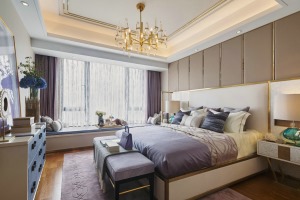 上海中福公寓三居室112平现代轻奢风格装修效果图