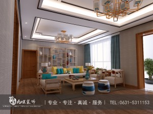 180平大户型新中式风格客厅装修效果图