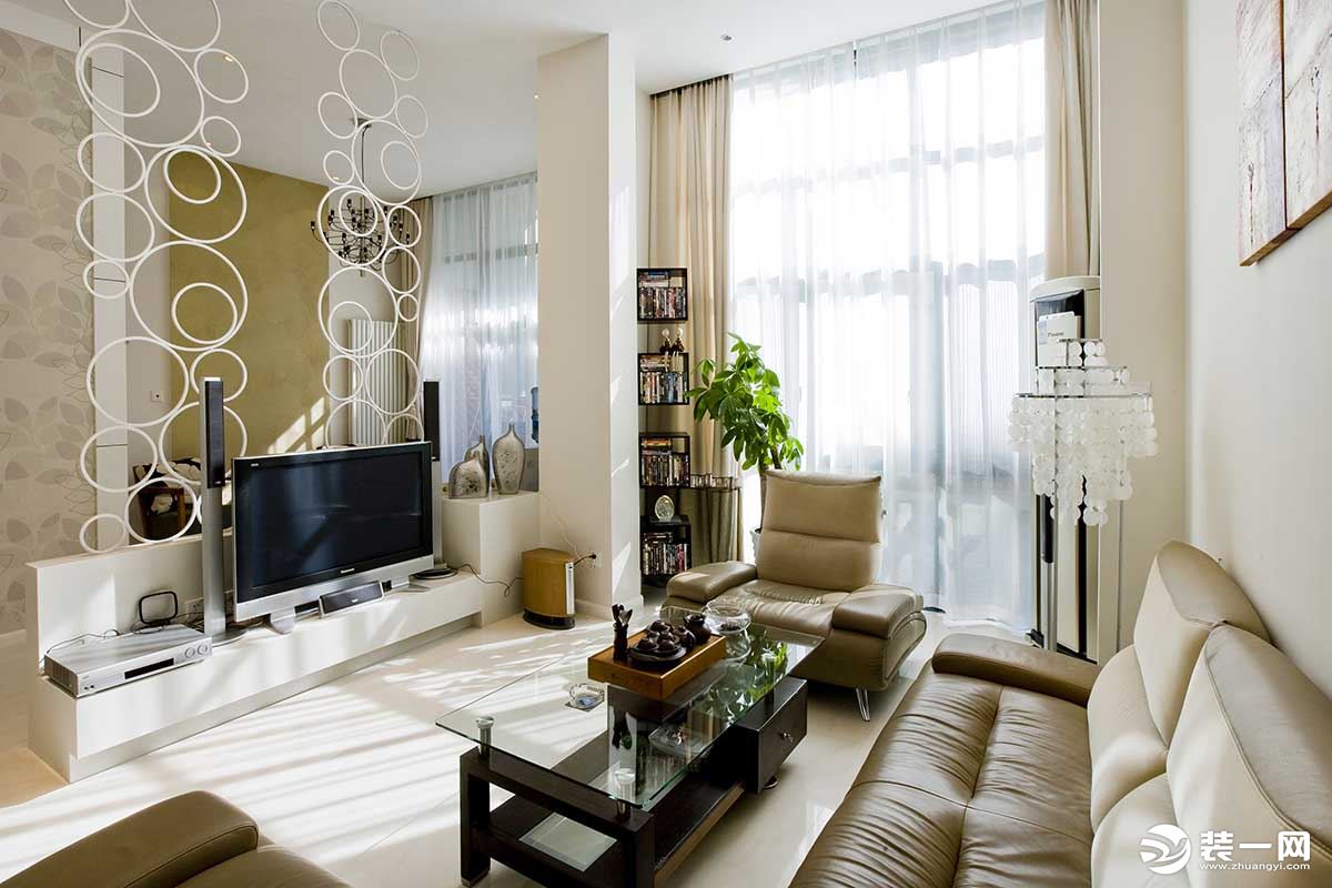 上海经纬城市绿洲三居室120平现代风格装修效果图