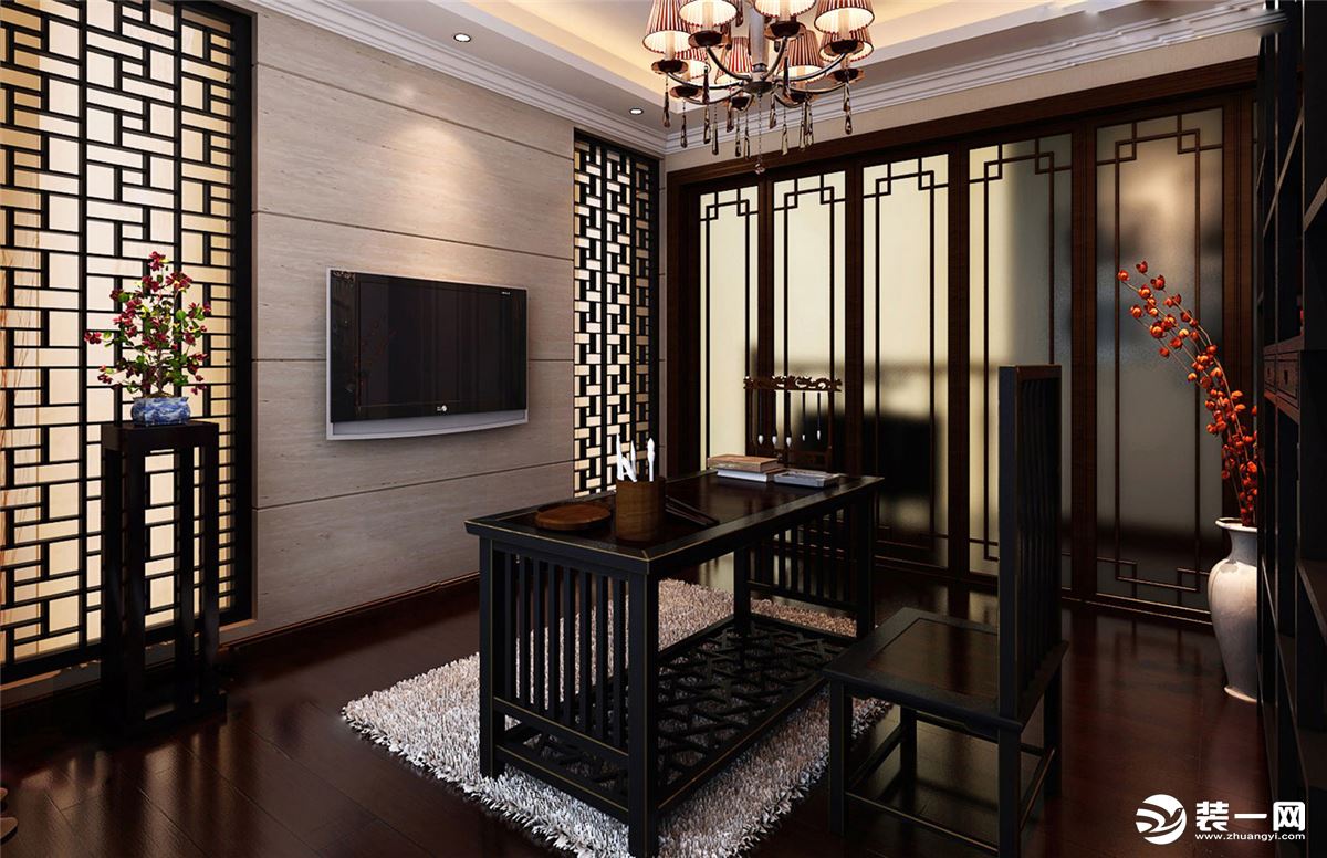 北京红森大宅五洲家园140平米中式风格效果图