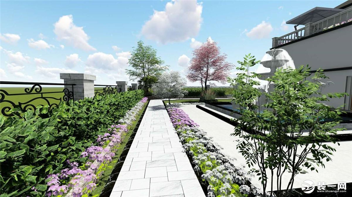 深圳尚层装饰865平米新中式风格独栋别墅装修案例--花园