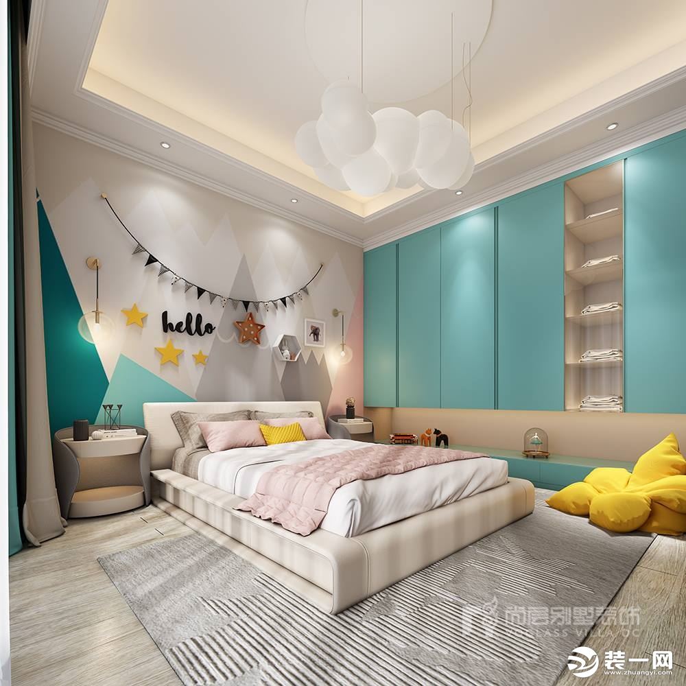 深圳尚层装饰430平米轻奢风格别墅装修案例--儿童房