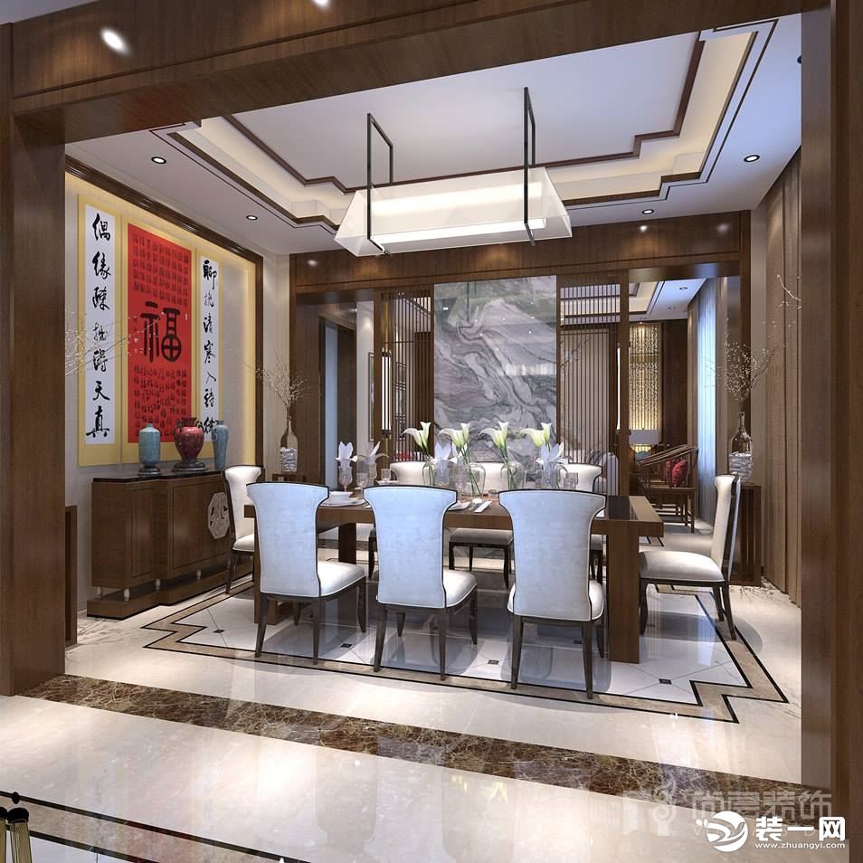 深圳尚层装饰400平米现代风格别墅装修案例--餐厅