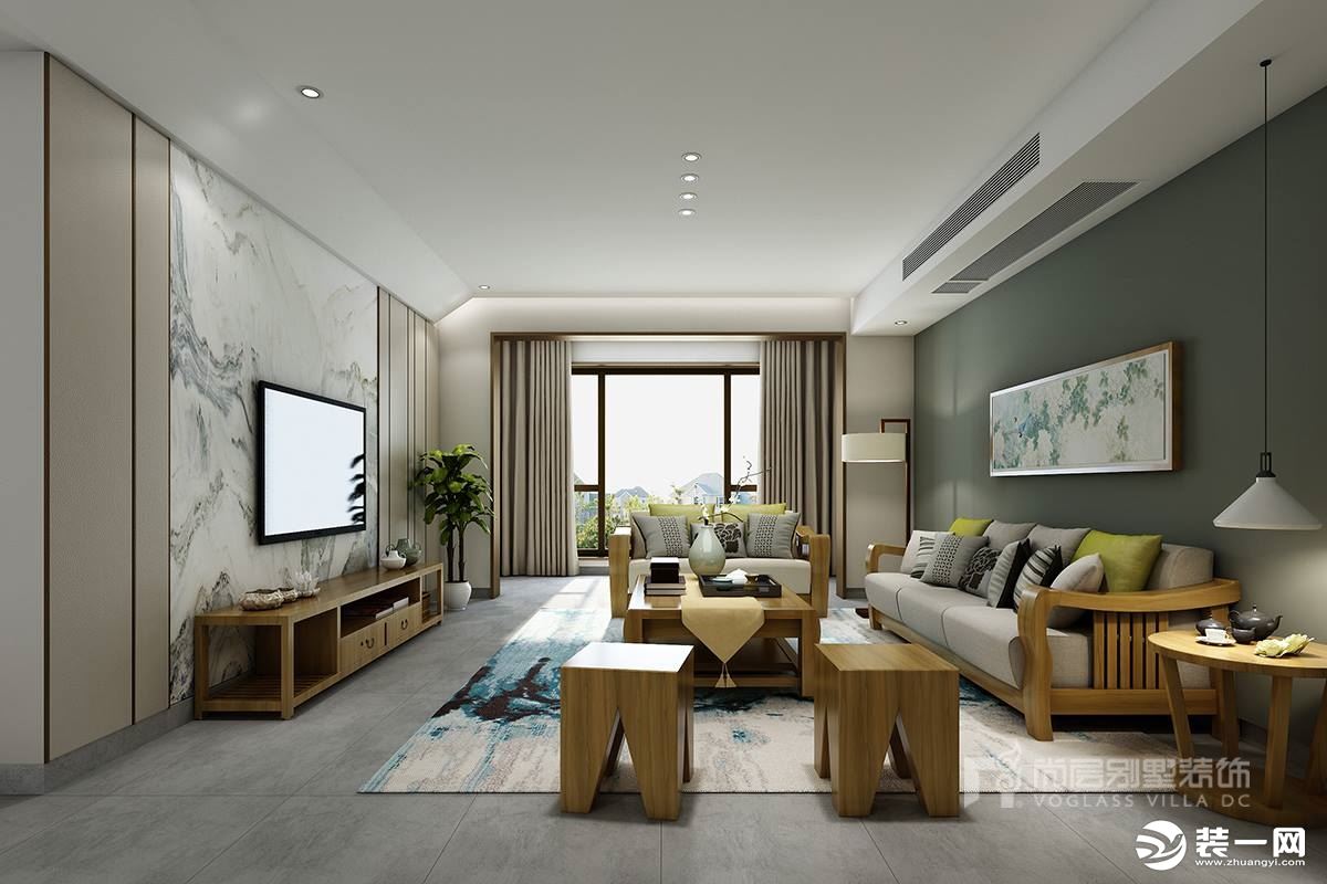 尚层装饰200平米现代简约风格平层客厅