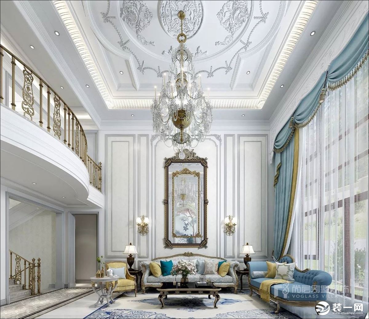 深圳尚层装饰580平米法式风格别墅案例--客厅