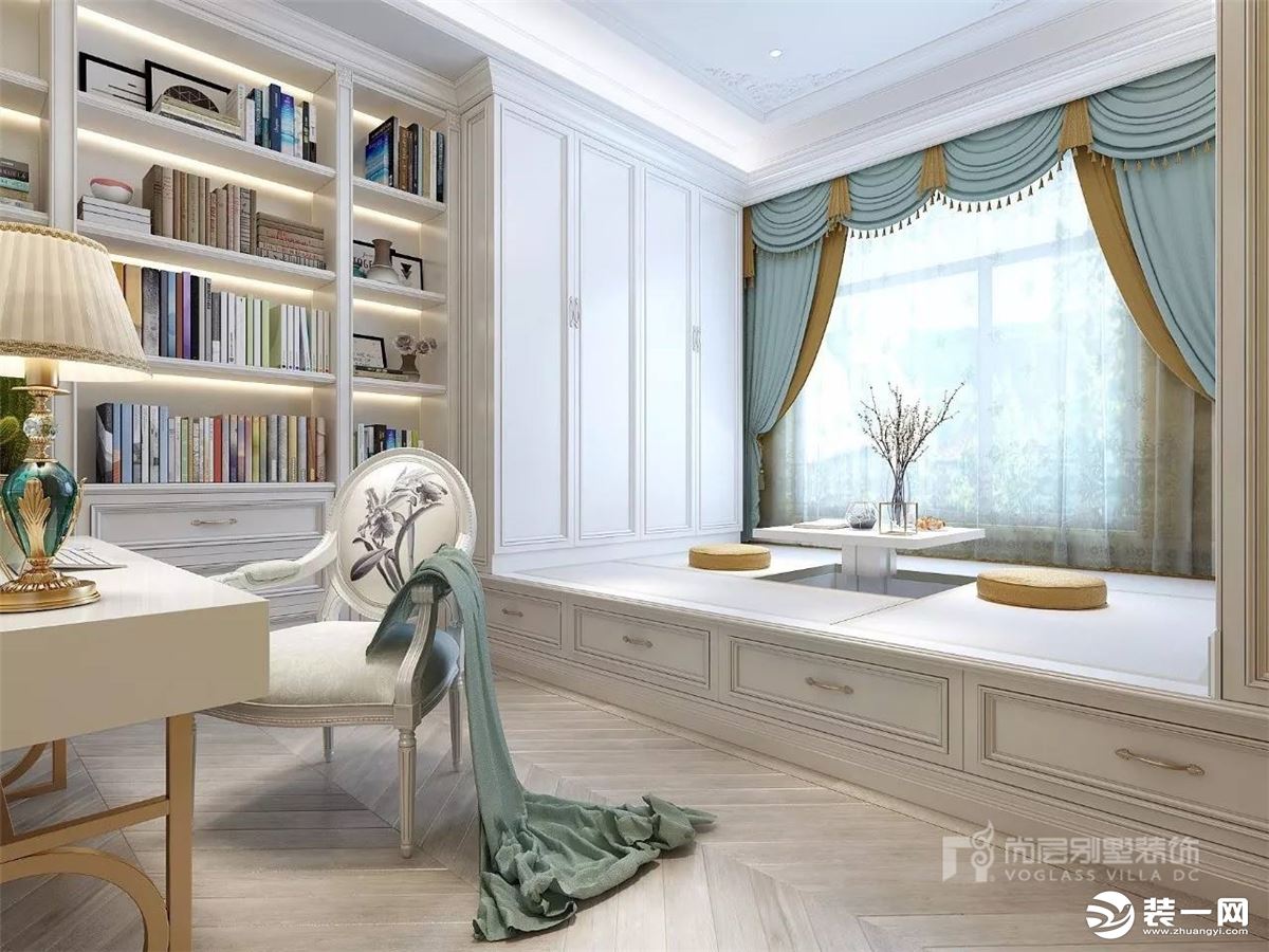 深圳尚层装饰580平米法式风格别墅案例--书房