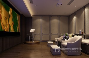 深圳尚层装饰1000多平方米新中式风格装修实景案例--地下影音室
