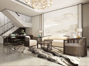 深圳尚层装饰350平方米新中式风格装修案例