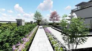 深圳尚层装饰865平米新中式风格独栋别墅装修案例--花园