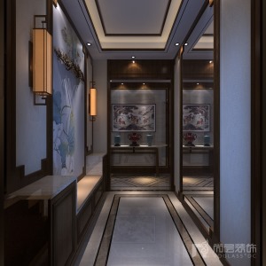 深圳尚层装饰400平米现代风格别墅装修案例--玄关