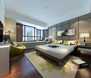 深圳尚层210平米现代风格装修案例--卧室