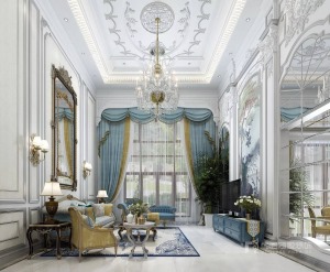 深圳尚层装饰580平米法式风格别墅案例--客厅